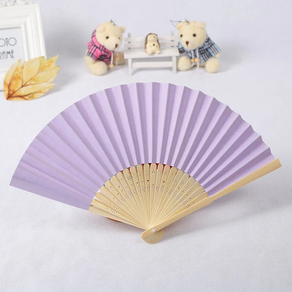 Elegant Foldable Bamboo Hand Fan for Weddings & Parties