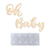 Wooden script letters Oh Baby for a baby shower or gender reveal party decor