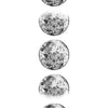 A vertical series of black and white moon phases, showing the moon from crescent to gibbous and full.