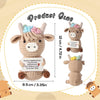 Handmade crochet Highland cow potato doll with an inspirational card