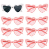 A set of pink and white heart-shaped sunglasses for special events