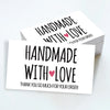 Ein Set handgemachter Dankeskarten mit dem Text 'Handmade with love'