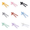A collection of reusable wheat straw finger chopsticks in various colors including yellow, pink, black, gray, and light green
