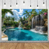 Forest Waterfall Wonderland Photography Backdrop