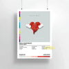 Arte para pared de lienzo con forma de corazón rojo y el texto Kanye West y Bob's & Heartbreak.