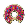 Pink doughnut shaped charm with colorful sprinkles for Crocs and slides