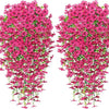 Deux arrangements verticaux de vignes de glycine artificielles roses et rouges pour décoration intérieure