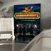 A canvas wall art poster featuring a Five Nights at Freddy's theme with characters standing in front of a dark background.