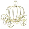 A golden pumpkin carriage candy box for weddings and parties, featuring a wire frame design.