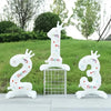 White standing foil balloon featuring a crown and the number 3, designed for a birthday celebration.