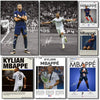 A collection of posters and artwork featuring Kylian Mbappé in various sports contexts and poses.