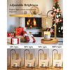 Adjustable brightness heat candle warmer lamp with multiple light settings shown on a table.