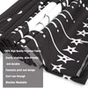 Black and white patterned polyester fabric roll showing a flowing design print