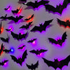 Linterna nocturna de murciélago y araña negra para pared, con siluetas que brillan en púrpura y rojo