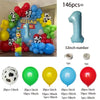 A colorful latex balloon garland kit featuring balloons in various colors and sizes, including a large number balloon.