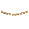 A string of cute brown teddy bear heads forming a banner for a birthday party.