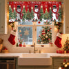 Festive Christmas curtain valance featuring reindeer and snowflakes for holiday decor