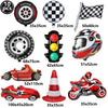 Race Car Birthday Party Balloon Decoration Set with Traffic Lights, Cones & Checkered Flags