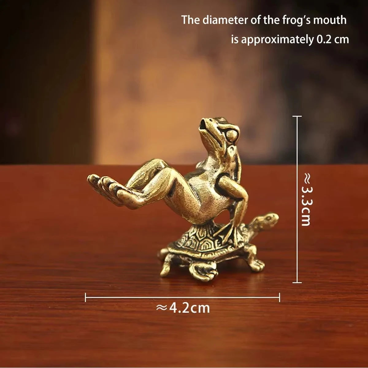 Antique Brass Frog and Turtle Figurine Set