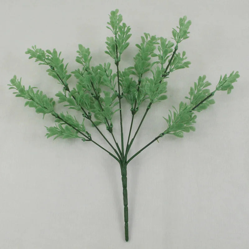 Artificial Fern Grass Bouquet – 7-Branch Green Plastic Plant