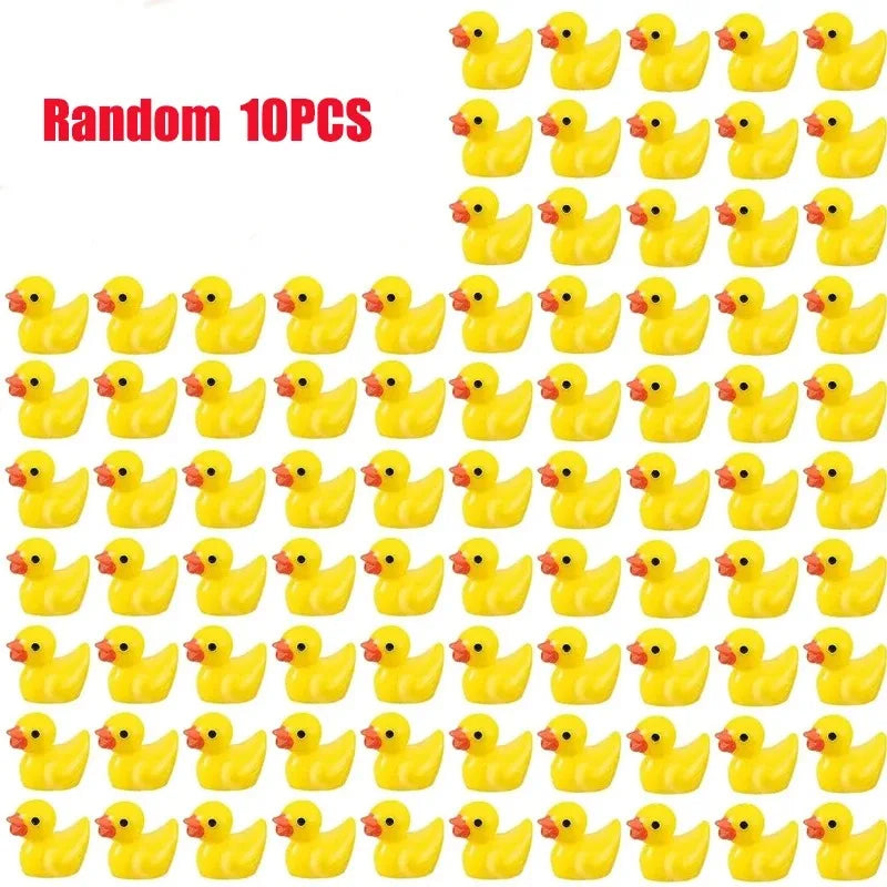 Mini Yellow Duck Resin Charms for DIY Crafts and Decor (200 Pack)