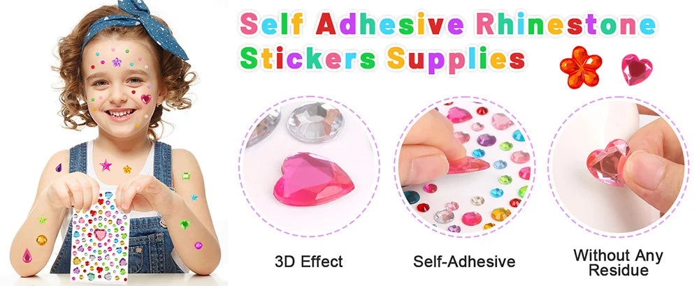 Self-Adhesive Rhinestone Gem Stickers – Multicolor Crystal Craft & Beauty Decor