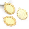 Vintage Style Cameo Pendant Bases with Ornate Gold or Silver Finish