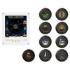 A set of magnetic vinyl record night lights featuring various Christmas and seasonal themes.
