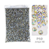 Bag of P59 Jonquil AB glass rhinestones, a mix of crystal and crystal AB stones.