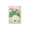 Vintage tiger cat wall art poster featuring a cute white cat with pink flowers on a light background.