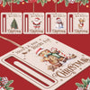 Un set de cartes en bois décoratives pour fêtes de fin d'année avec des thèmes de Noël et des rennes
