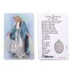 A religious card featuring Saint Francis of Assisi with a peace message and an accompanying pendant.