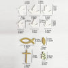 A set of gold glitter faith and celebration party decor including doves, crosses, and leaves.