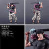 A figure of Suguru Geto from Jujutsu Kaisen, dressed in dark clothing and holding a sword, is displayed against a dark backgr