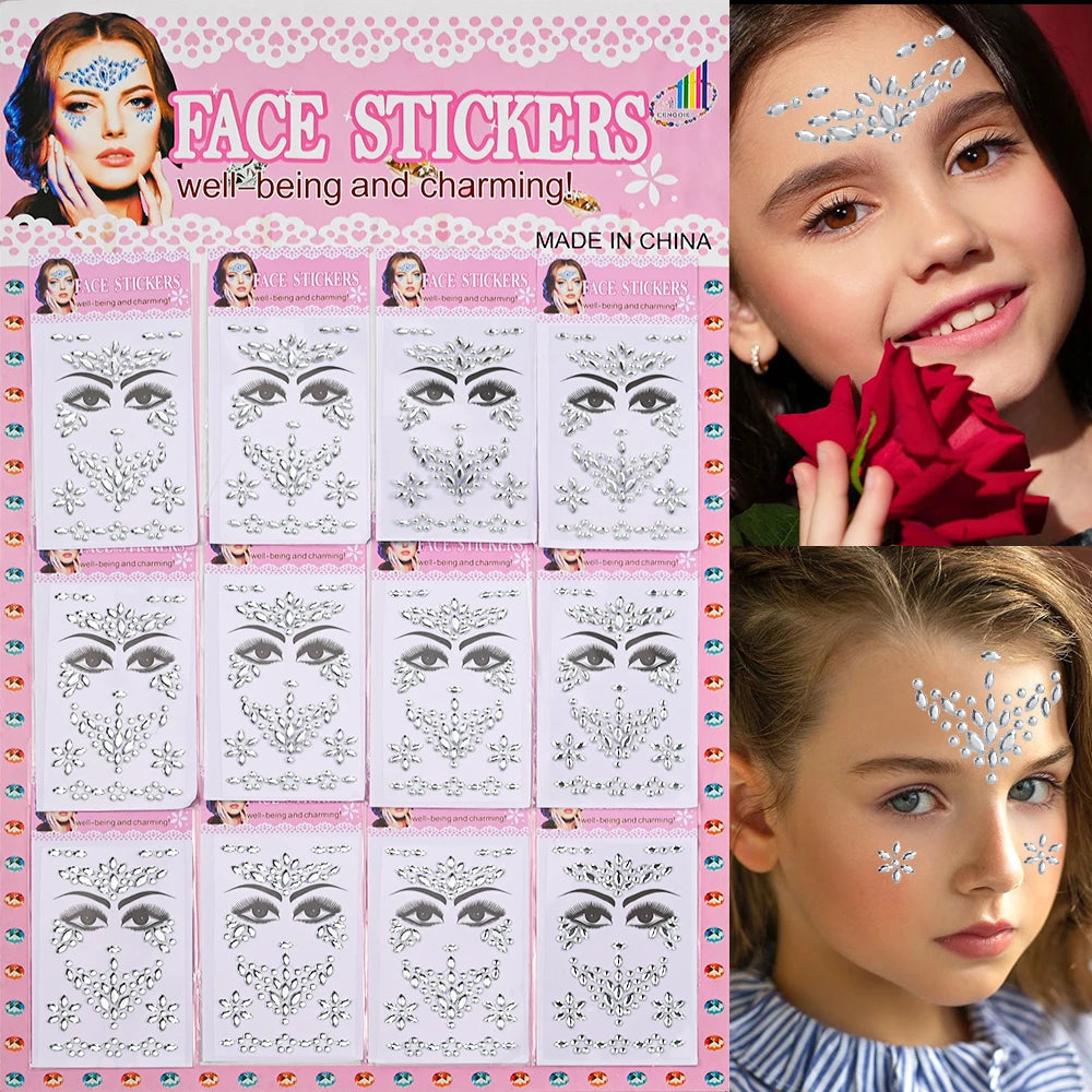 Pack of face stickers for well-being and charming designs featuring intricate facial patterns