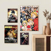 Anime poster featuring characters from Fullmetal Alchemist in various dynamic scenes.