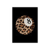 Impression circulaire sur toile avec le chiffre 8 sur fond de motif léopard-guépard.