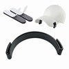 A set of adjustable hat brim shaper tools including white and black silicone shapers and a black curved tool.