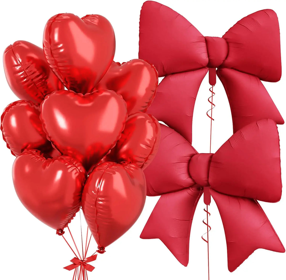 Pink Heart & Bow Balloon Set for Weddings and Showers
