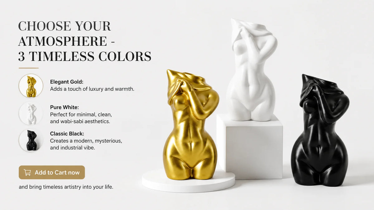 Abstract Female Torso Resin Vase