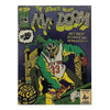 A vintage hip hop canvas art poster featuring the MF DOOM Ultimate Villain artwork on a dark background.