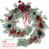 Artificial eucalyptus garland featuring deep red and blue rose flowers for weddings and events