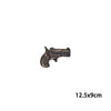 A bronze-colored classic pirate pistol costume prop.