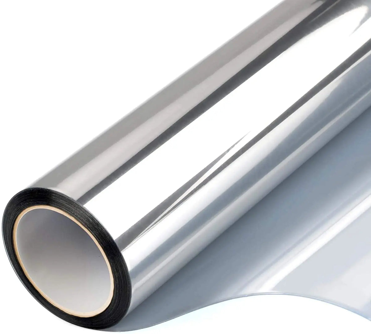 Roll of silver privacy window film used for sun protection and insulation