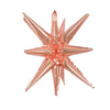 A cluster of rose gold star burst foil balloons for party decor