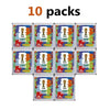 Ten packs of Panini 2026 FIFA World Cup official stickers displayed in a grid format.