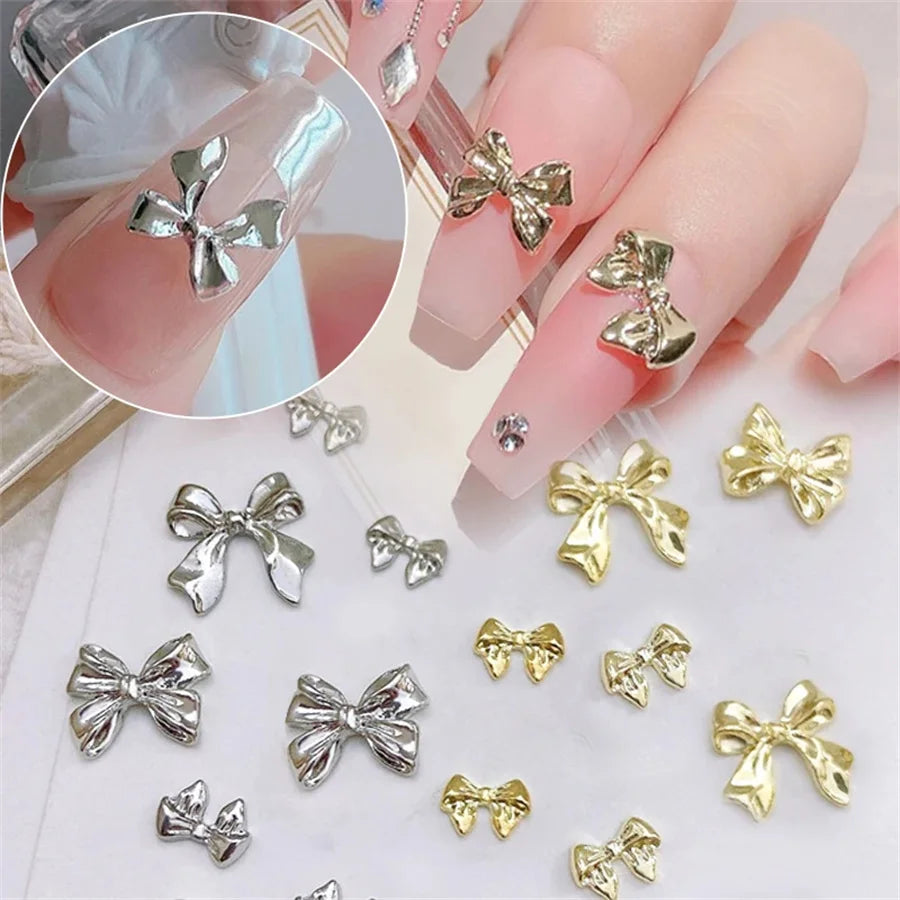 Gold Bowknot Nail Art Charms (50-Pack)