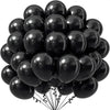 A bunch of black latex balloons tied together for party decorations