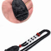 Amitabha Buddha Carved Obsidian Pendant Necklace