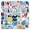 A collection of cartoon stickers featuring various sailing ships, anchors, and nautical symbols for laptops and phones.